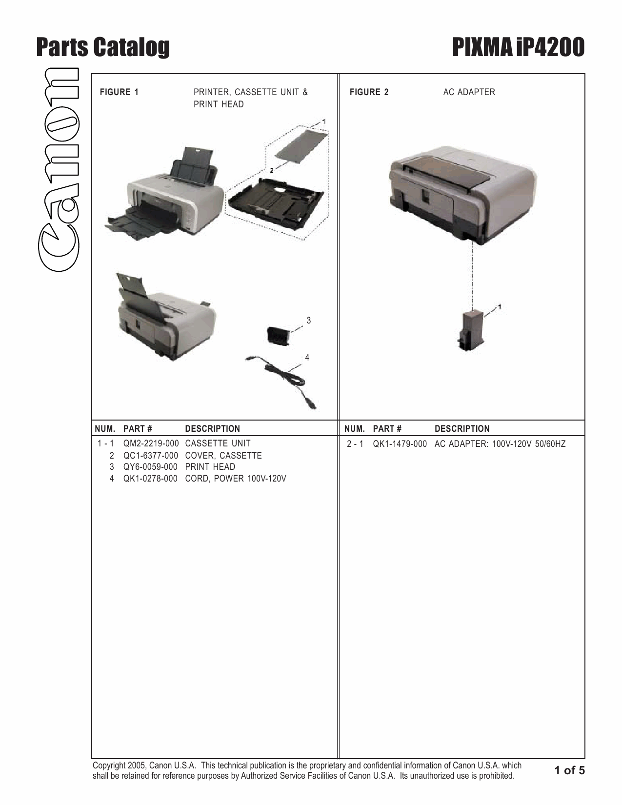 Canon PIXMA iP4200 Parts Catalog-2